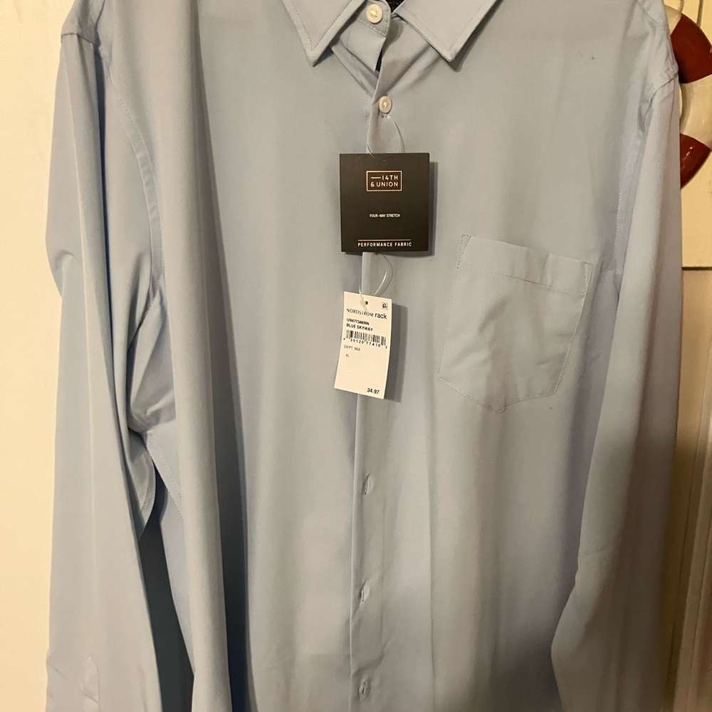 14th & Union Light Blue Slim Fit Dress Shirt